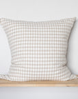 Natural Gingham Linen European Pillowcases - Pair