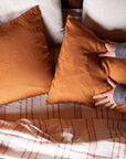 rust linen pillowcases