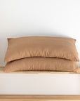 Hazelnut linen pillowcases