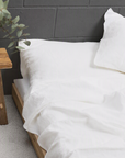 White Linen Flat Sheet - The Linen Project