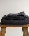 Midnight Blue 100% Pure French Flax Linen Fitted Sheet