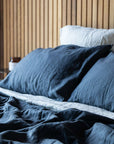 Midnight Blue 100% Pure French Flax Linen Duvet Cover