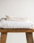 White 100% Pure French Flax Linen Flat Sheet