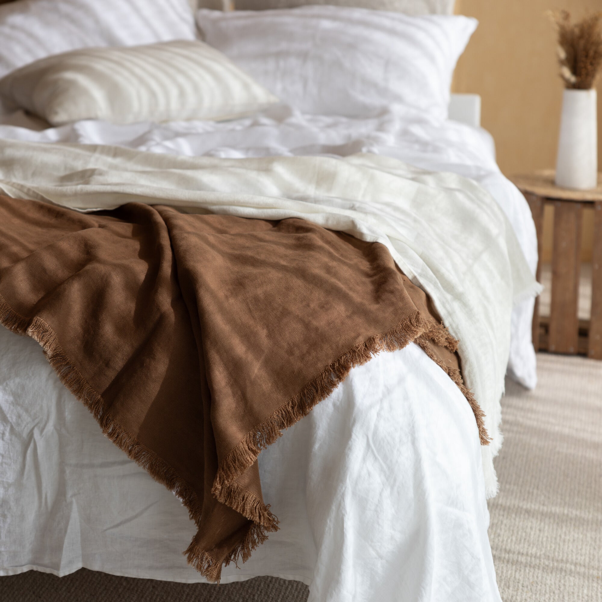 Dune linen throw