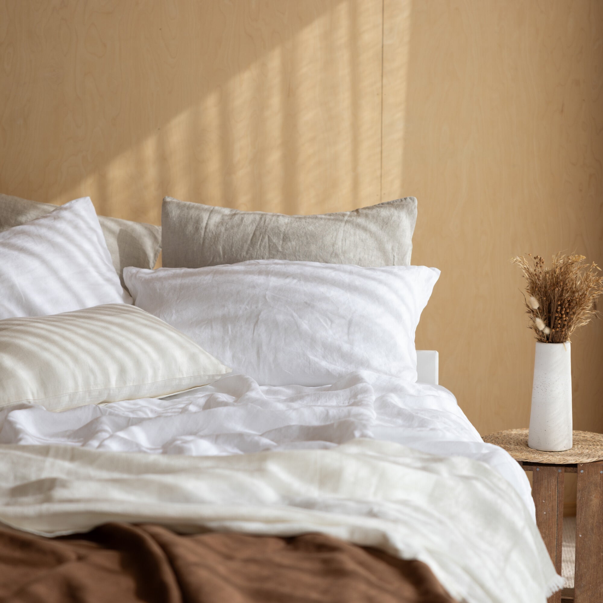white linen duvet