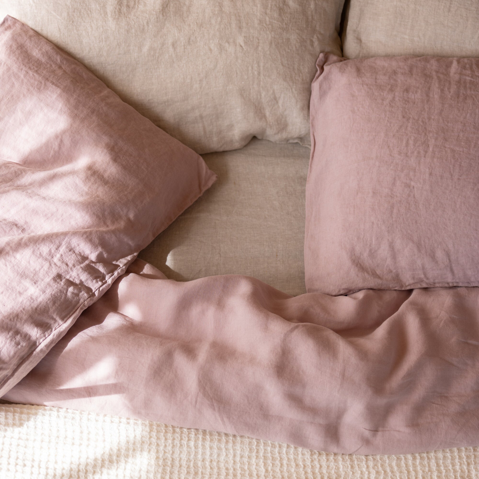 Dusky Pink Linen Duvet Cover