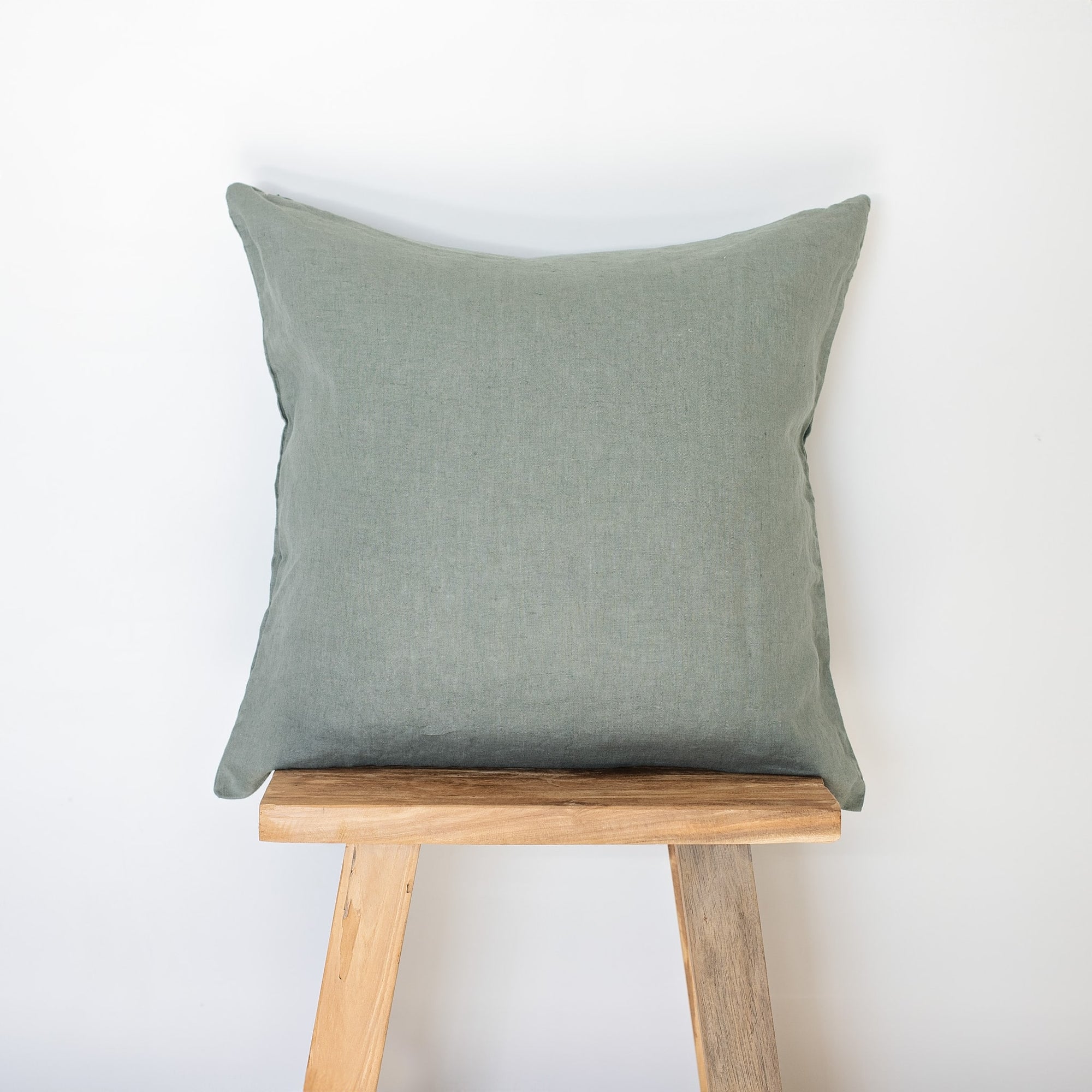 Moss linen cushion cover