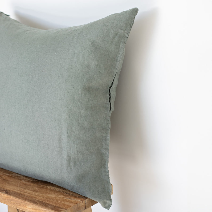moss linen cushion cover
