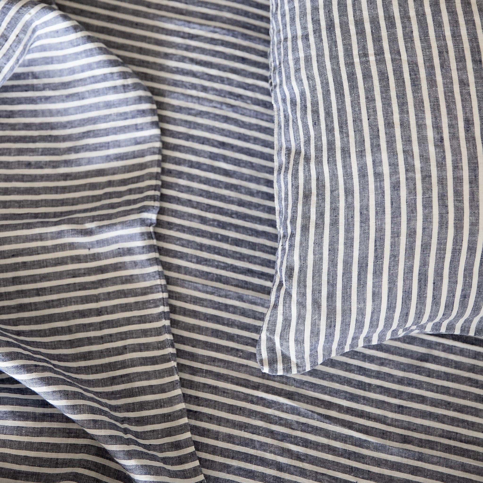 chambray stripe linen sheet