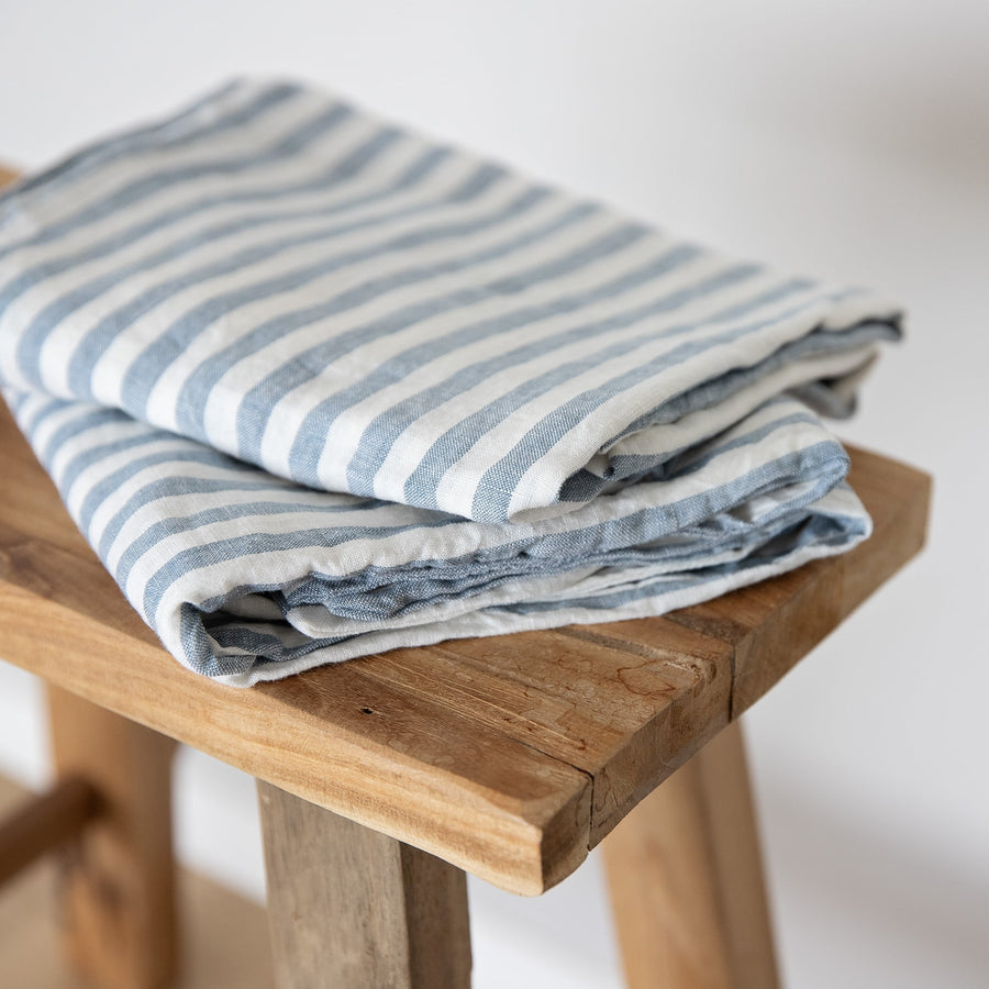 ocean stripe linen pillowcases