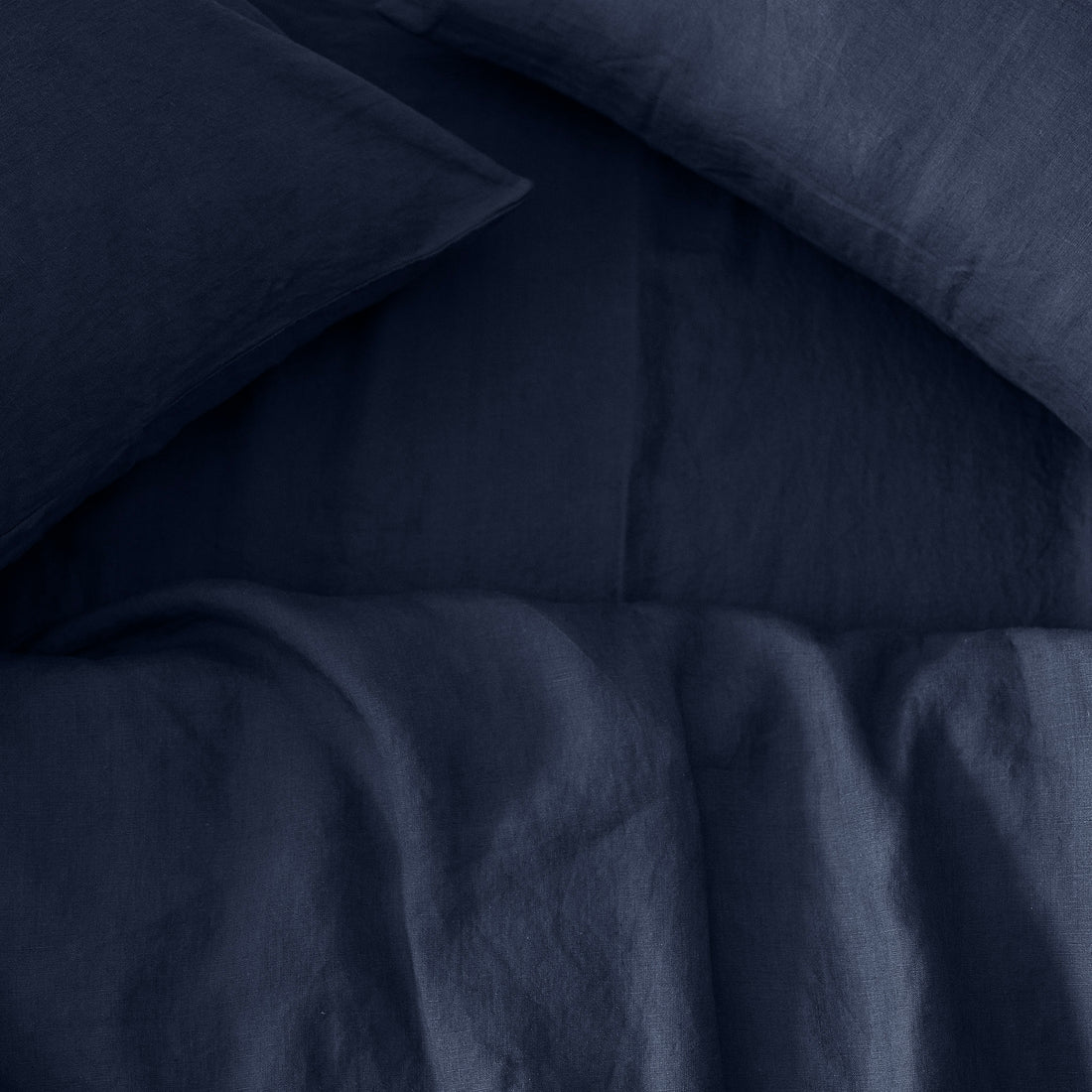 Midnight Blue Linen Duvet Cover