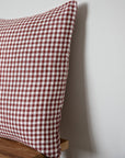 mulberry gingham linen cushion cover