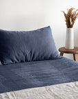 Midnight Blue Linen Duvet Cover