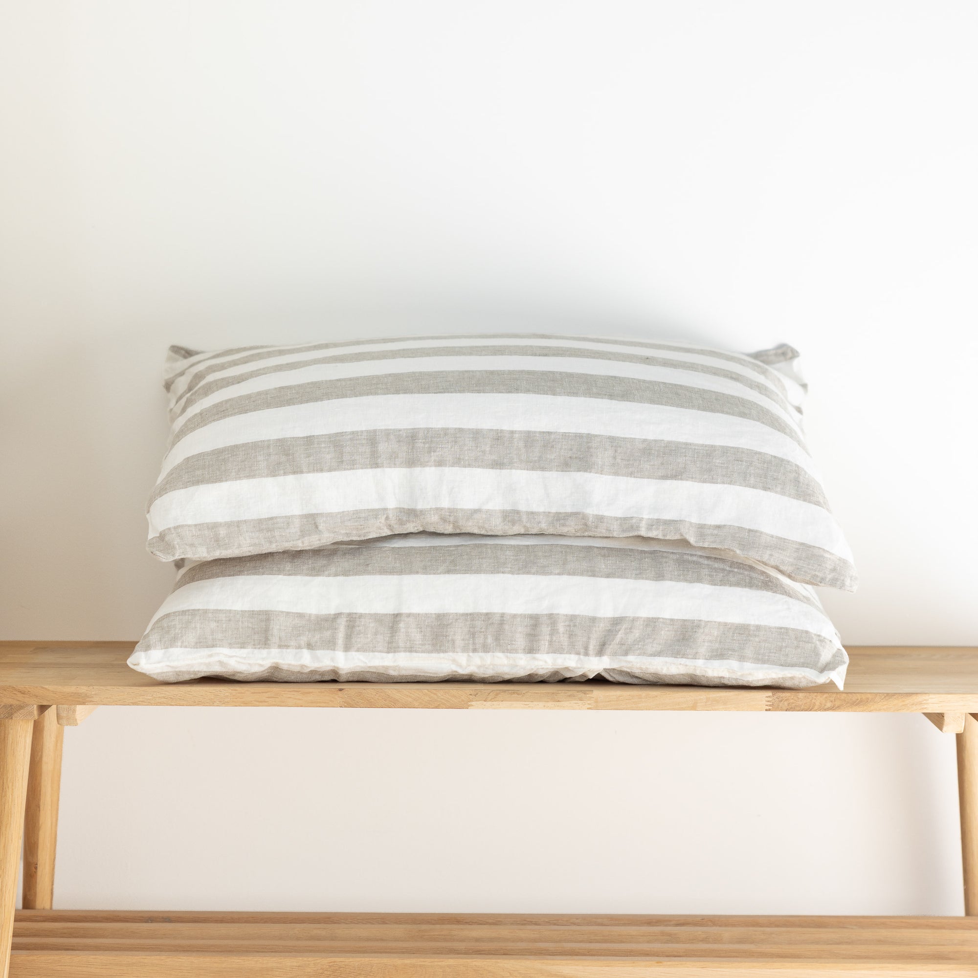 Stripe linen pillowcases 