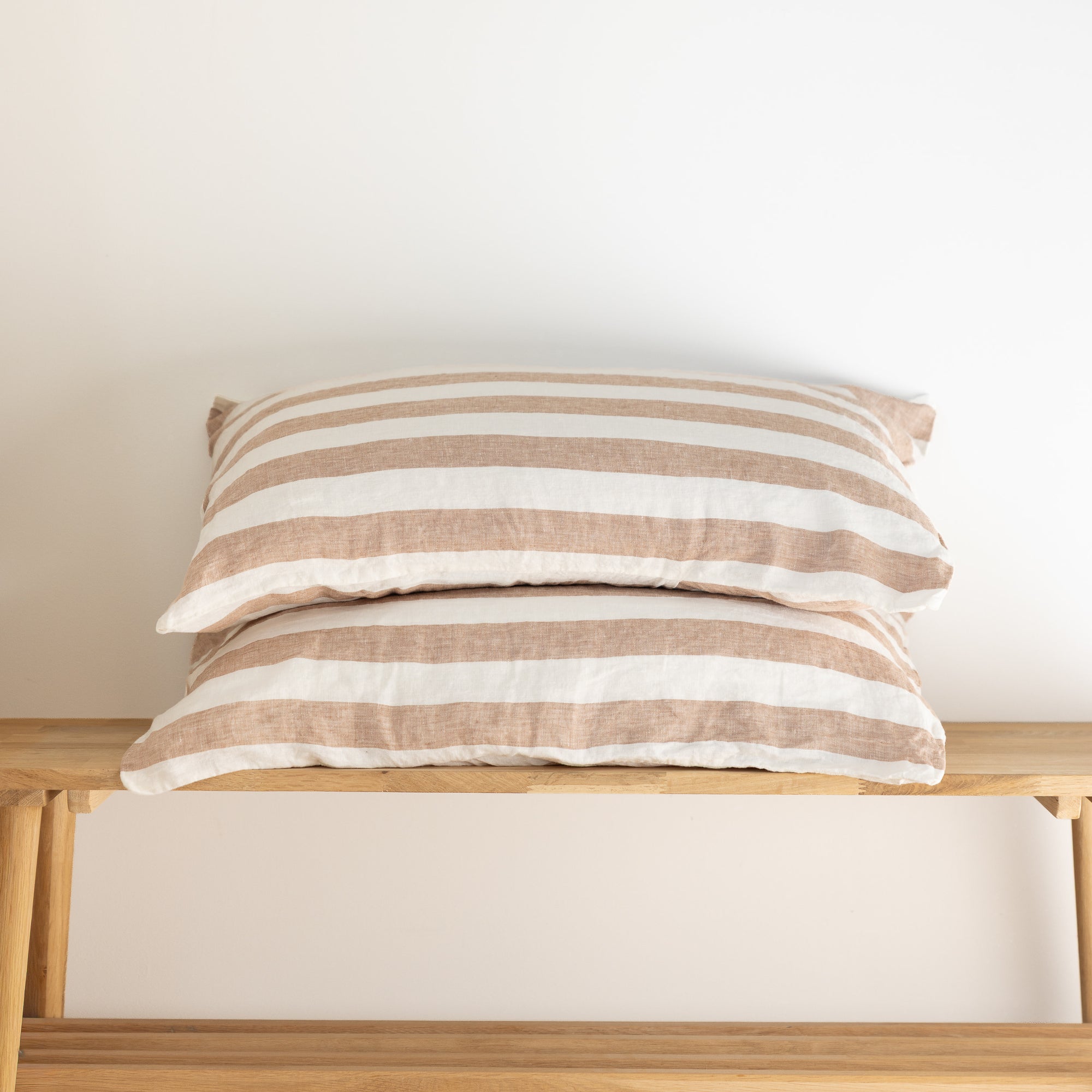 Hazelnut Stripe Linen Pillowcases 