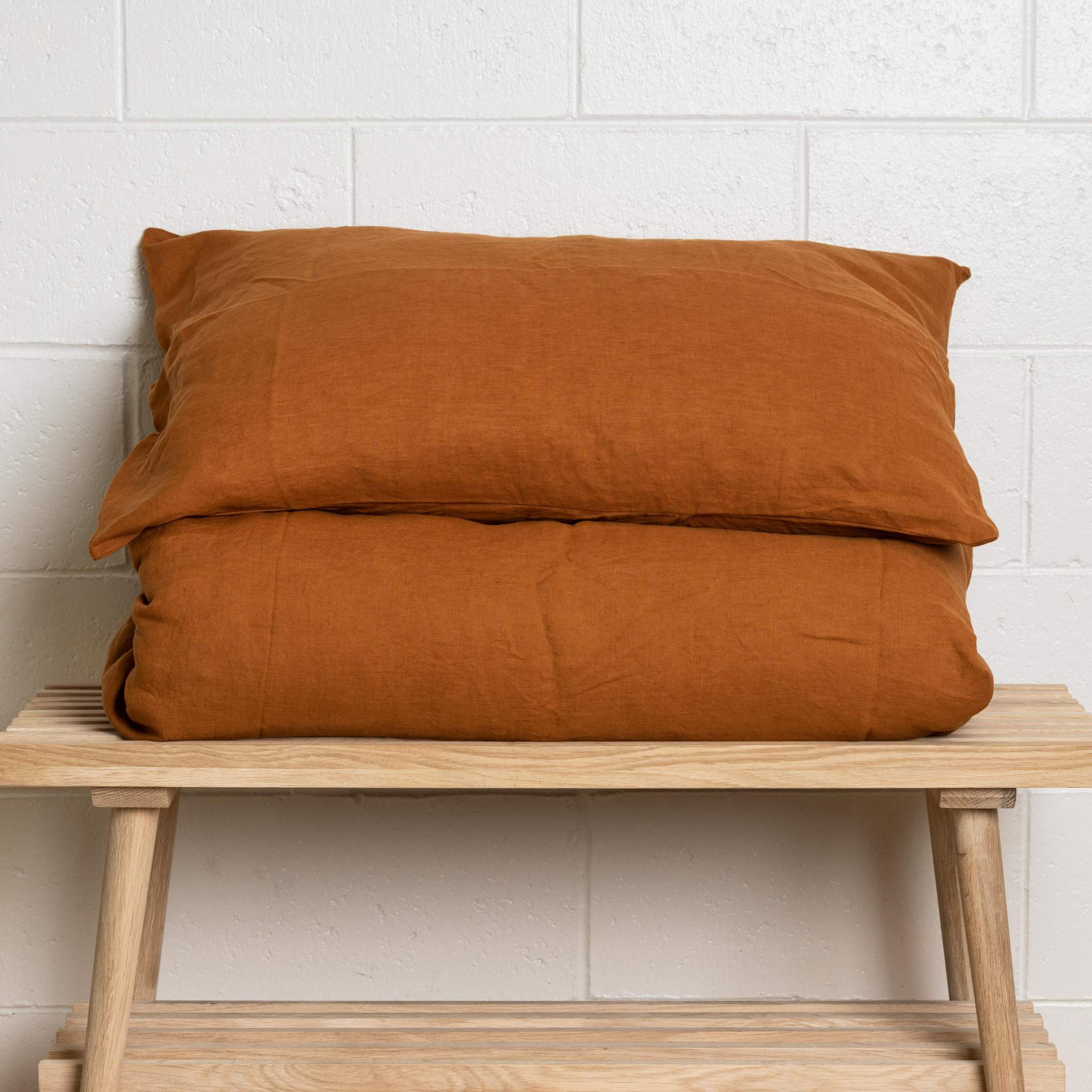 Rust Linen Pillowcase | The Linen Project – thelinenproject