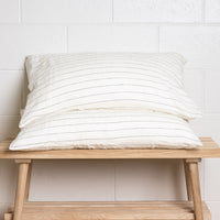 Wide Stripe 100% Pure French Flax Linen Pillowcase