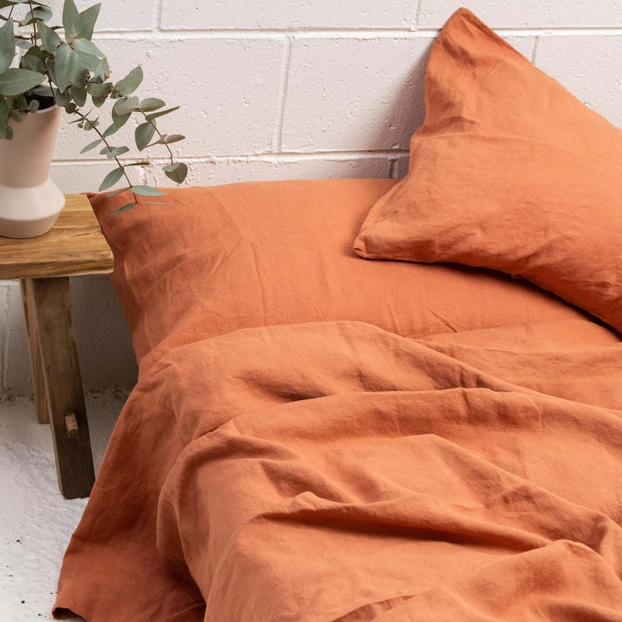 Clay 100% Pure French Flax Linen Duvet Cover