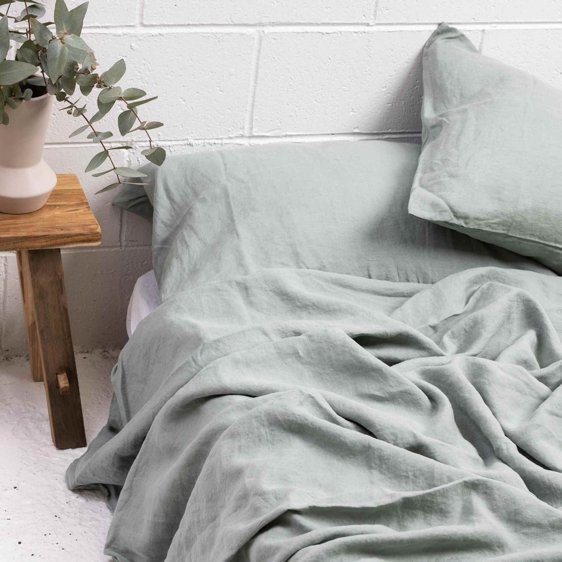 Sage Green 100% Pure French Flax Linen Duvet Cover