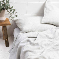 Pinstripe 100% Pure French Flax Linen Duvet Cover
