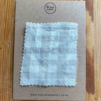 Natural Gingham 100% Pure French Flax Linen Bedding Sample