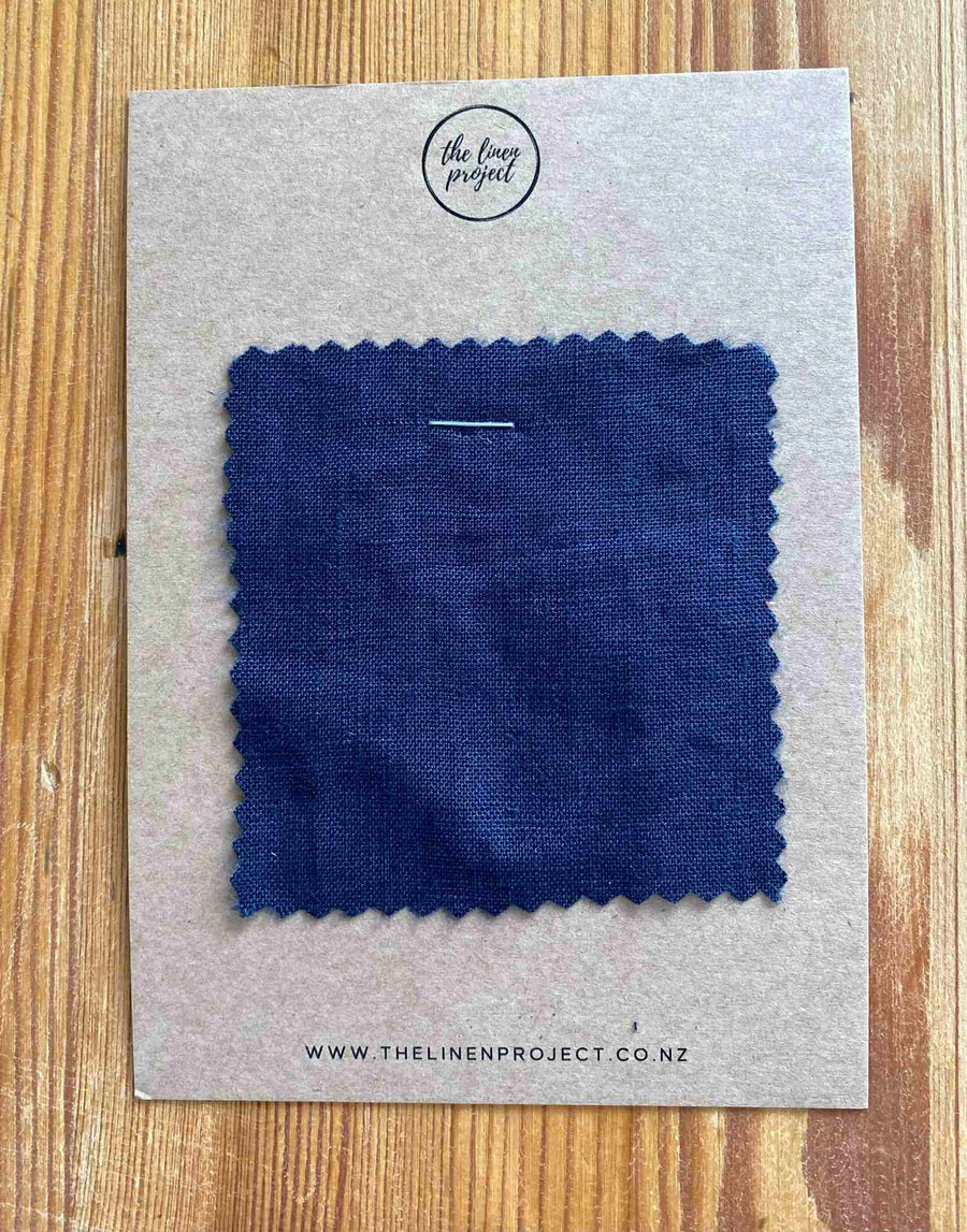 Midnight Blue 100% Pure French Flax Linen Bedding Sample