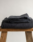 Midnight Blue 100% Pure French Flax Linen Flat Sheet