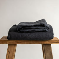 Midnight Blue 100% Pure French Flax Linen Fitted Sheet