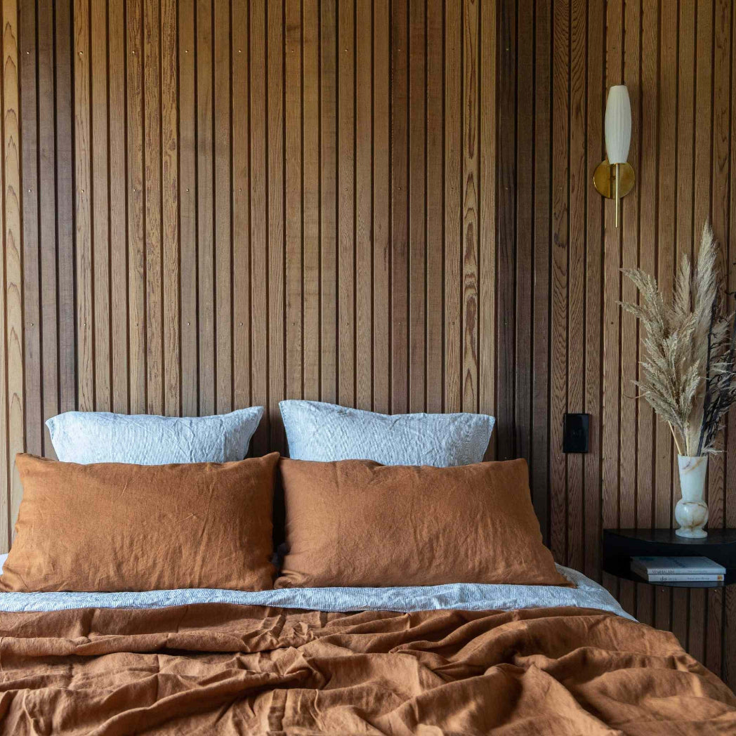 Rust 100% Pure French Flax Linen Duvet Cover