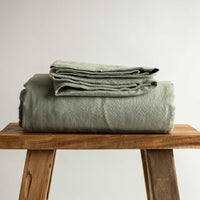 Sage Green 100% Pure French Flax Linen Flat Sheet