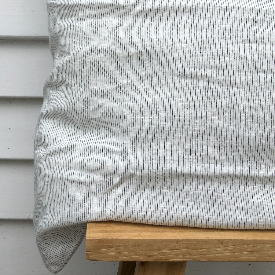 Pinstripe 100% Pure French Flax Linen Pillowcase