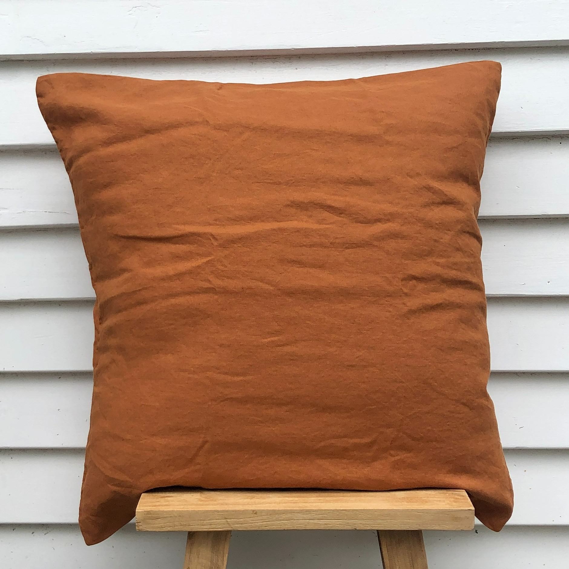 Rust 100% Pure French Flax Linen Pillowcase