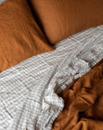 Rust 100% Pure French Flax Linen Duvet Cover