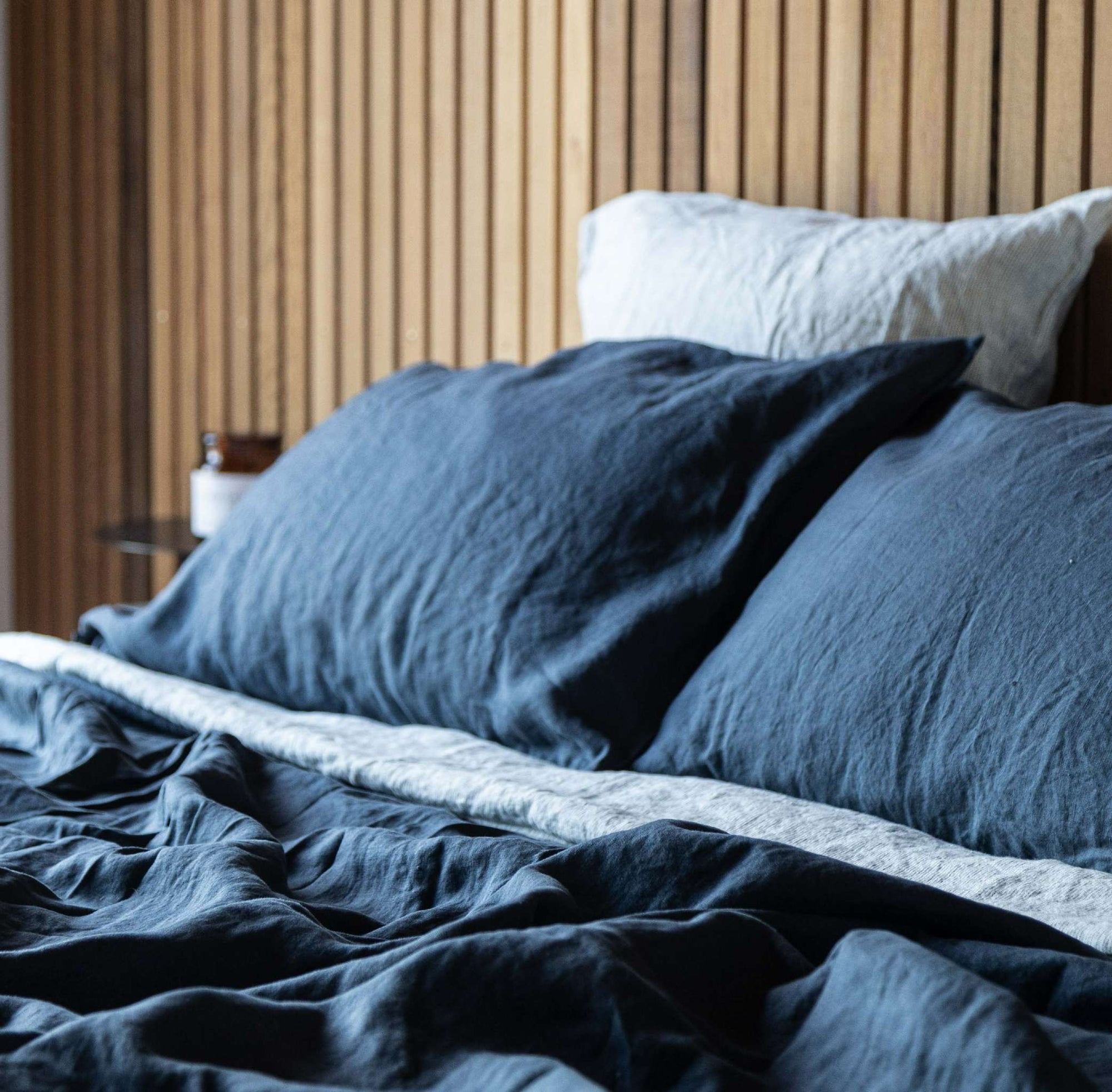 Midnight Blue 100% Pure French Flax Linen Duvet Cover