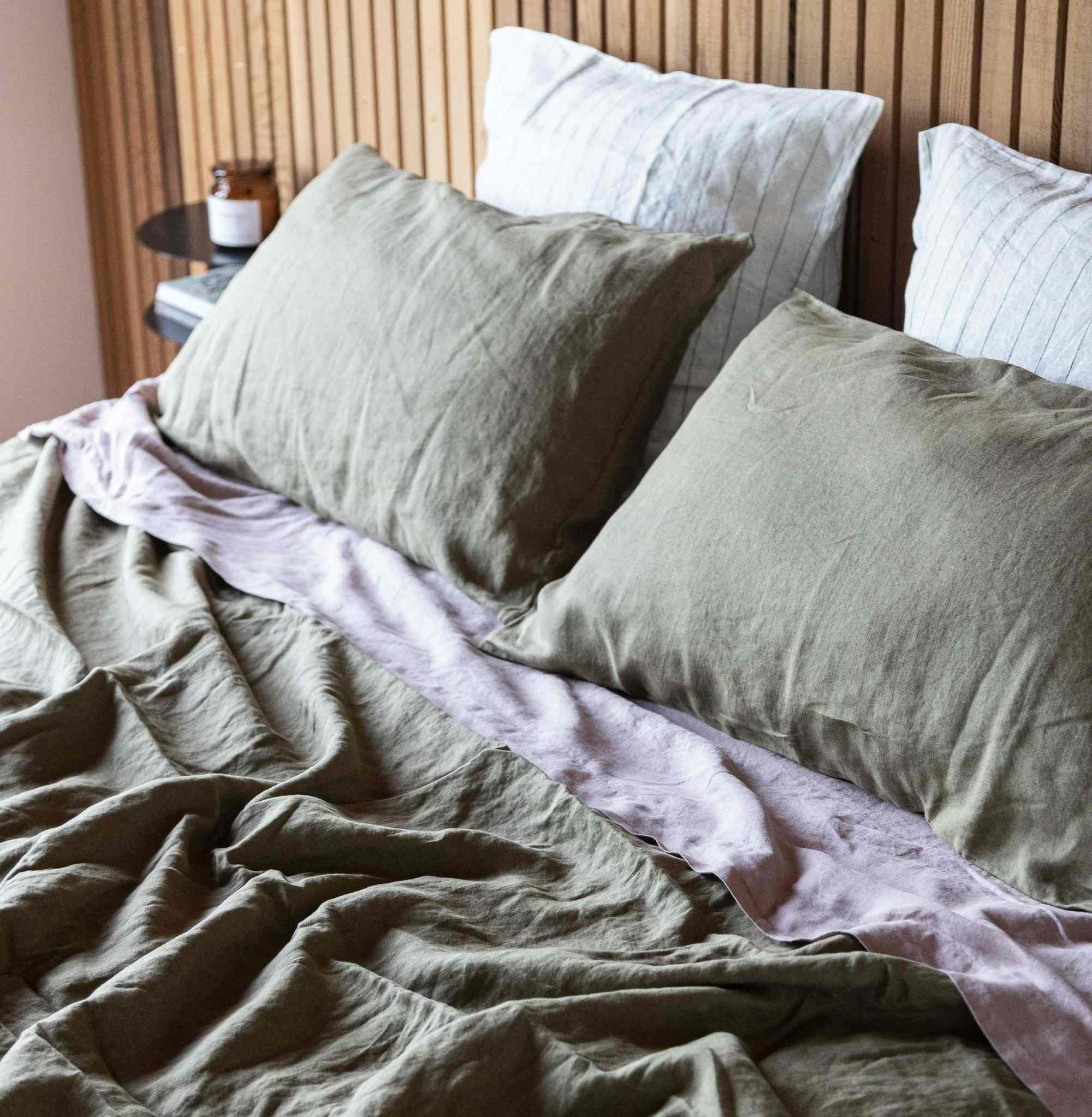 Olive 100% Pure French Flax Linen Duvet Cover