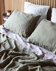 Olive 100% Pure French Flax Linen Duvet Cover