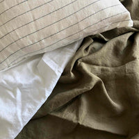 Olive 100% Pure French Flax Linen Duvet Cover