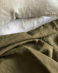 Olive 100% Pure French Flax Linen Flat Sheet