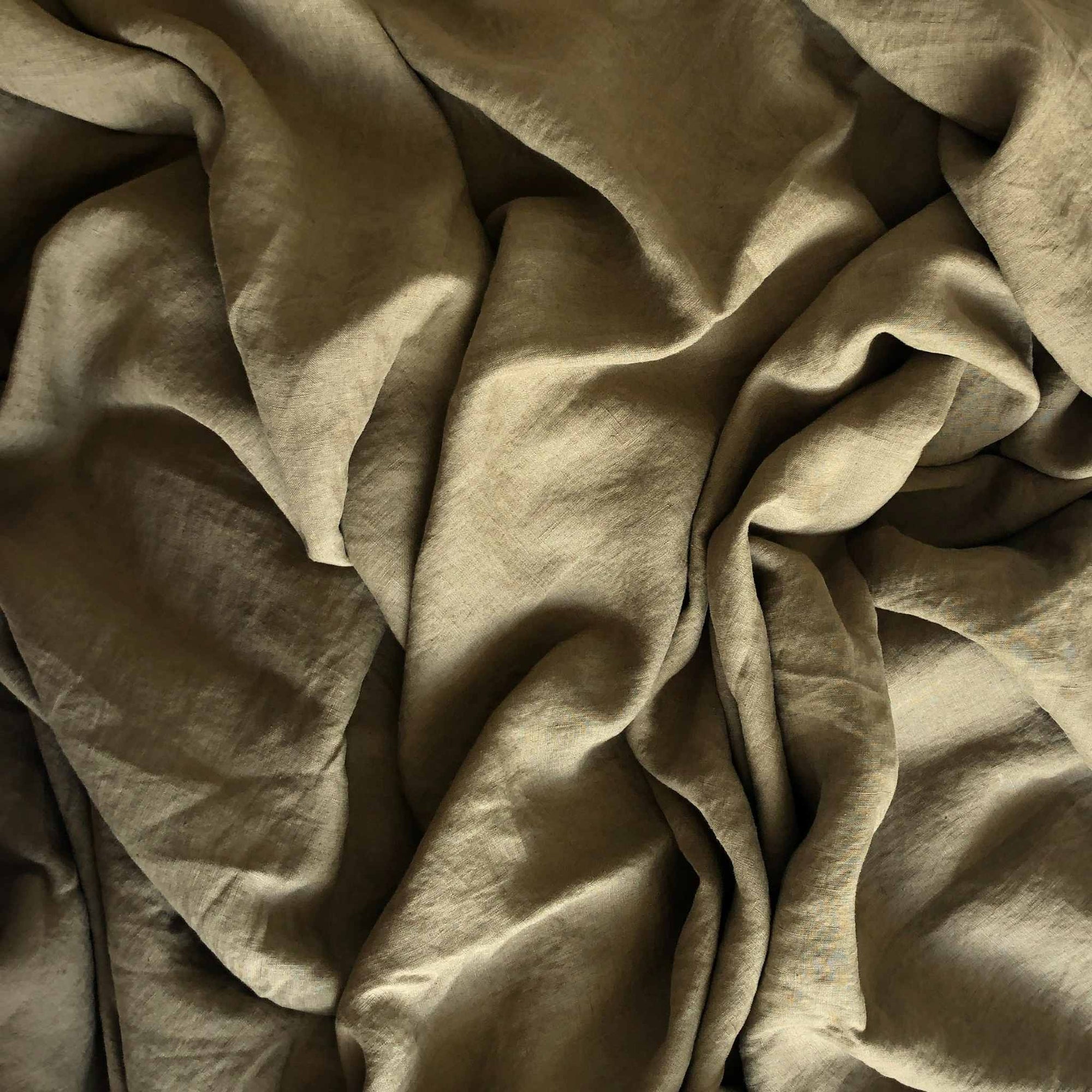 Olive 100% Pure French Flax Linen Flat Sheet