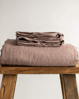 Dusky Pink 100% Pure French Flax Linen Flat Sheet