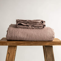 Dusky Pink 100% Pure French Flax Linen Flat Sheet