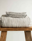 Pinstripe 100% Pure French Flax Linen Fitted Sheet