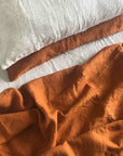 Rust 100% Pure French Flax Linen Duvet Cover