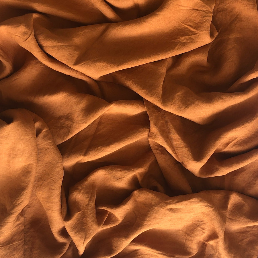 Rust 100% Pure French Flax Linen Flat Sheet
