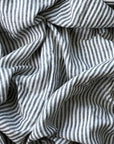 Charcoal stripe 100% Pure French Flax Linen Duvet Cover