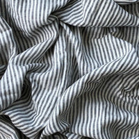 Charcoal stripe 100% Pure French Flax Linen Duvet Cover