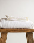 White 100% Pure French Flax Linen Flat Sheet